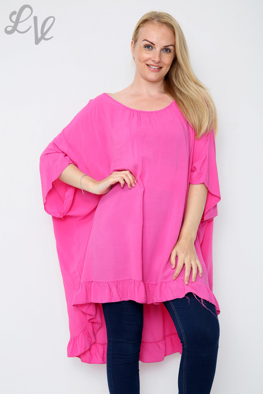 Dames Effen Wijdvallende Top Cerise Stukprijs WAS € 10,99 NU € 7,99
