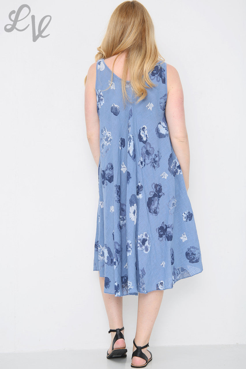 Dames Bloemen Swingjurk Denim Eenheidsprijs €11.99