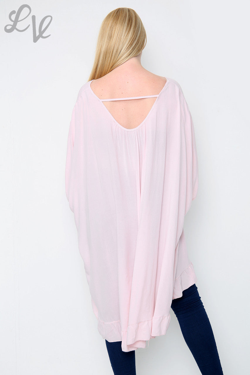 Ladies Plain Floaty Top Dusty Pink Unit Price WAS £10.99 NOW £7.99