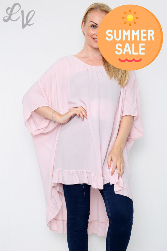 Ladies Plain Floaty Top Dusty Pink Unit Price WAS £10.99 NOW £7.99