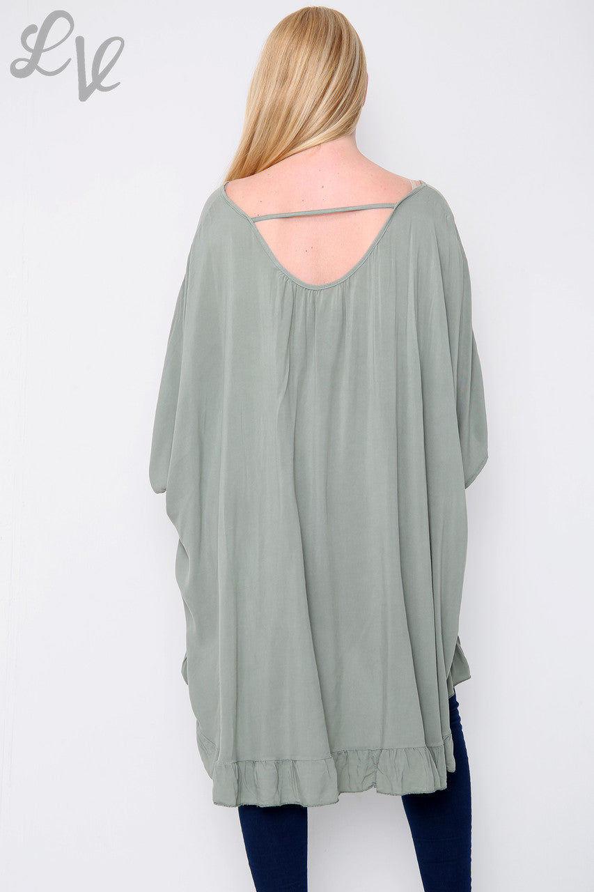 Ladies Plain Floaty Top Khaki Unit Price WAS £10.99 NOW £7.99