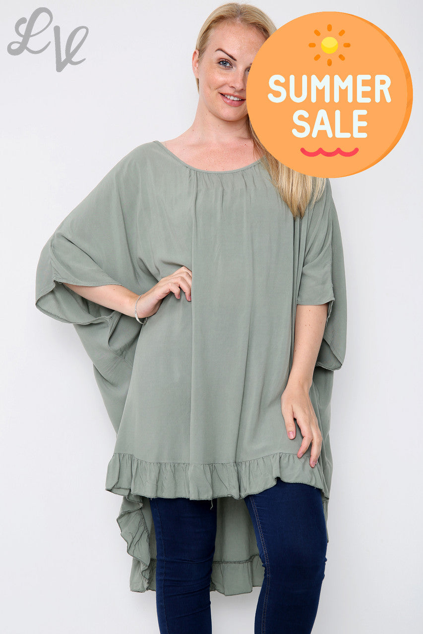 Ladies Plain Floaty Top Khaki Unit Price WAS £10.99 NOW £7.99