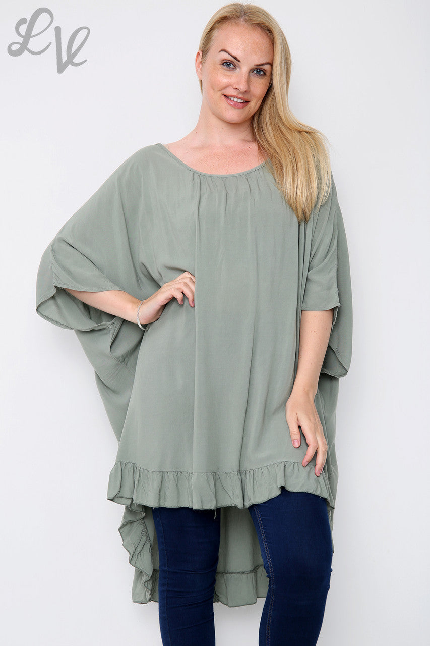 Ladies Plain Floaty Top Khaki Unit Price WAS £10.99 NOW £7.99