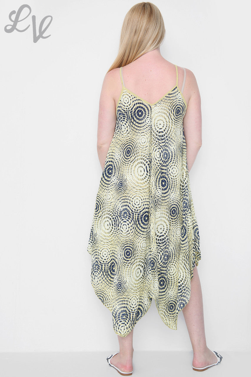 Dames Strappy Jurk met Geometrische Print Lime Stukprijs €8,99