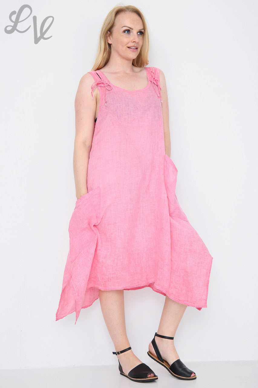 Ladies Pinafore Style Dress Pink
