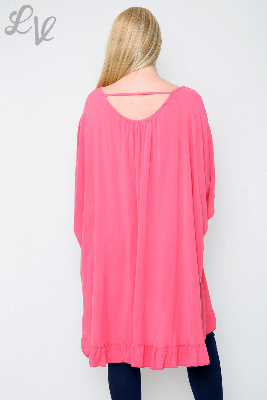 Ladies Plain Floaty Top Pink Unit Price WAS £10.99 NOW £7.99