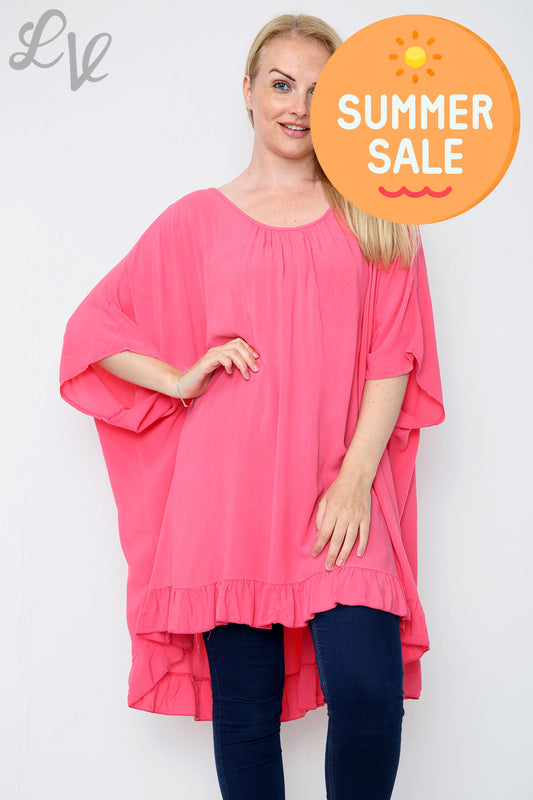Ladies Plain Floaty Top Pink Unit Price WAS £10.99 NOW £7.99
