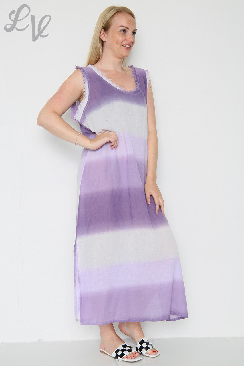 Ladies Ombre Sleeveless Dress Purple Unit Price £14.99