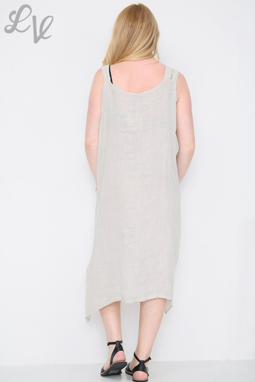Ladies Pinafore Style Dress Stone