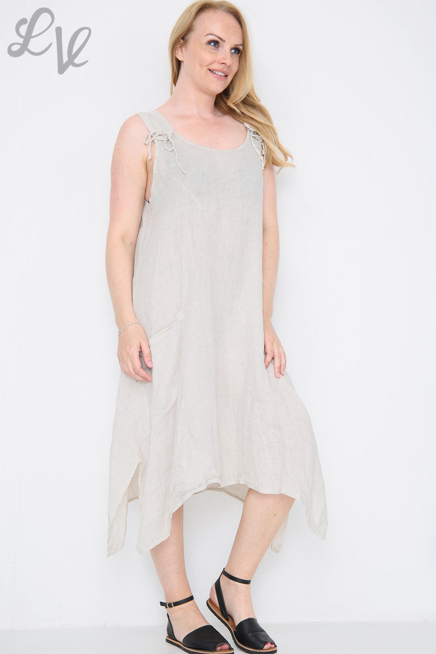 Ladies Pinafore Style Dress Stone