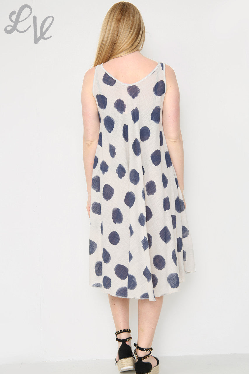 Ladies Spotty Swing Dress Stone Unit Price £11.99