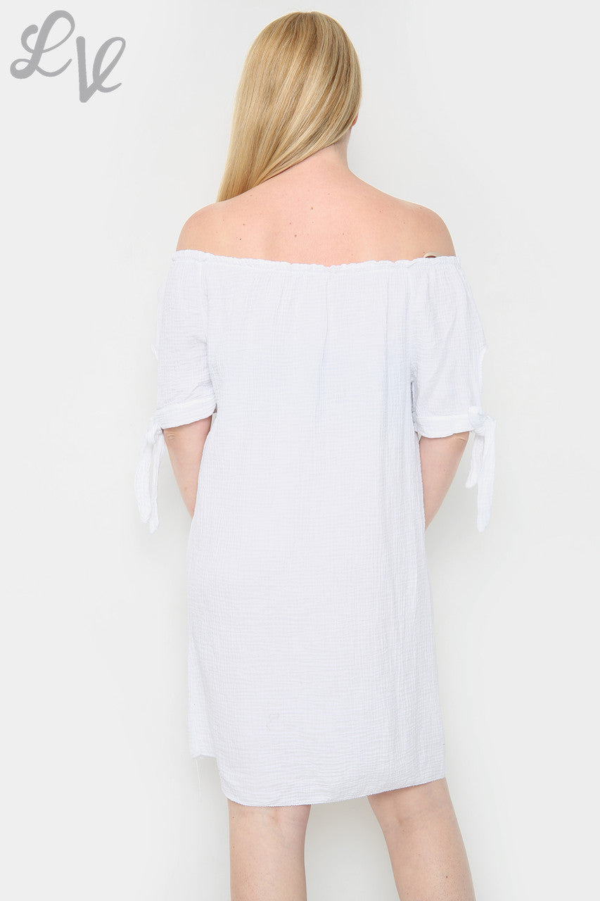 Ladies Plain Gypsy Dress White