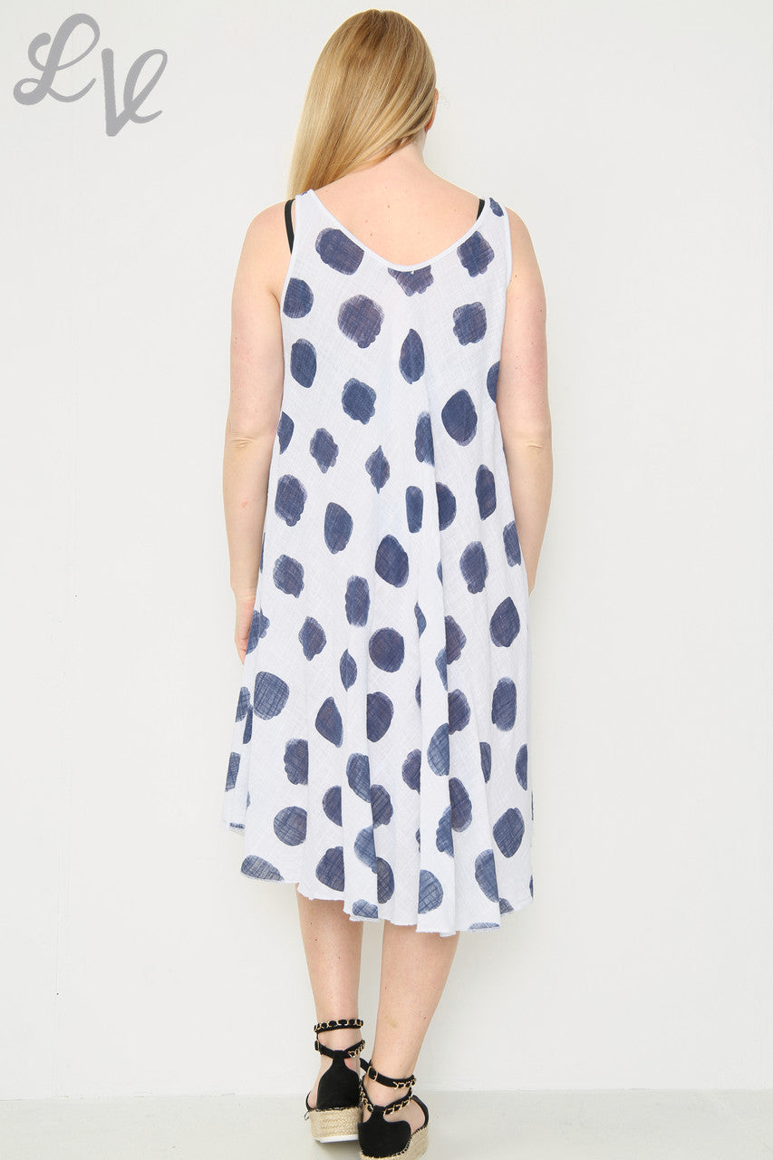 Ladies Spotty Swing Dress White Unit Price £11.99