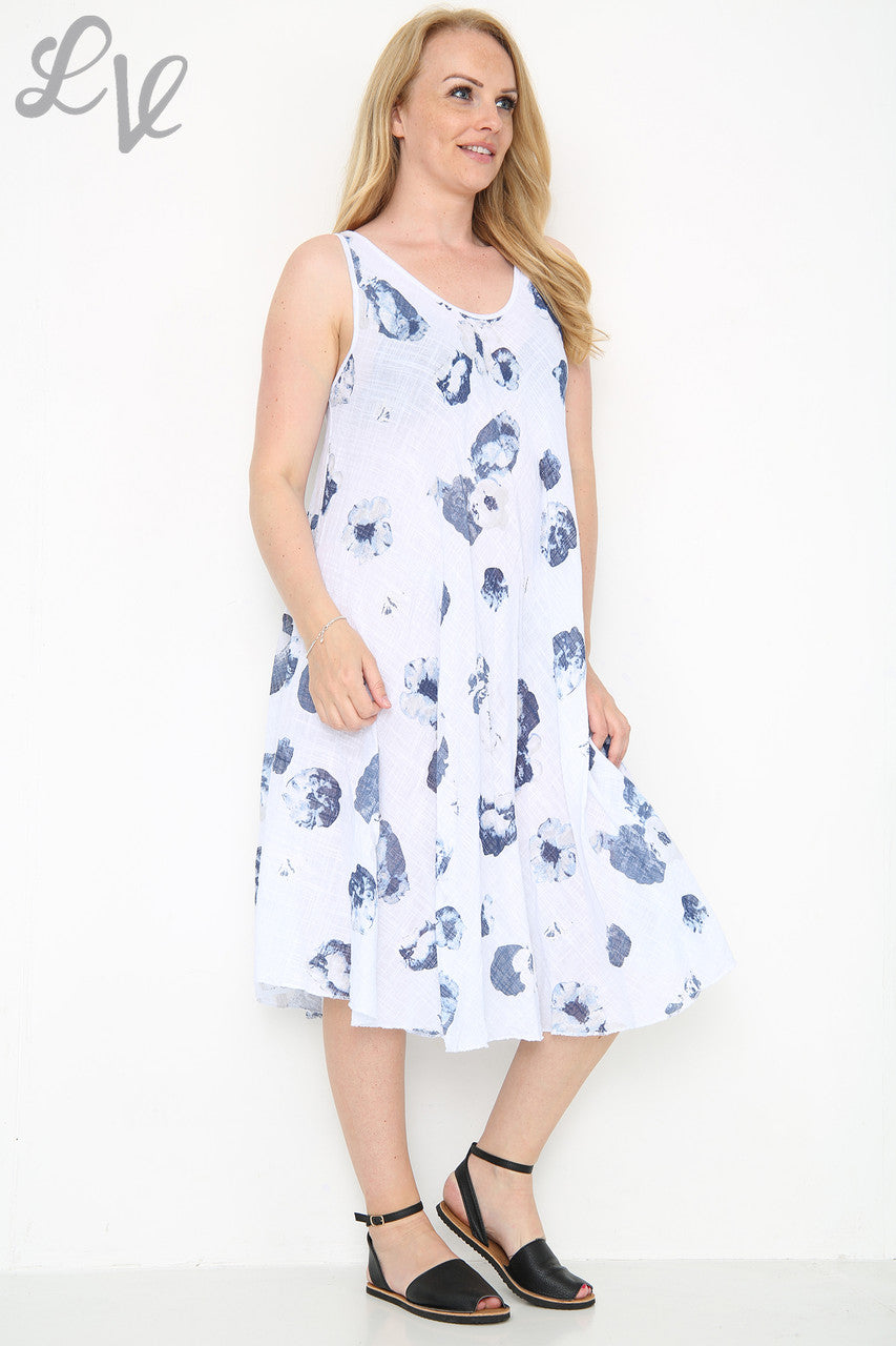 Dames Swingjurk met Bloemenprint Wit Stukprijs € 11,99