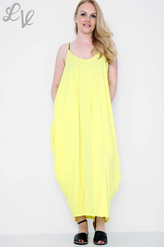 Dames Bandeau Jurk Ballonmodel Geel Stukprijs € 10,99