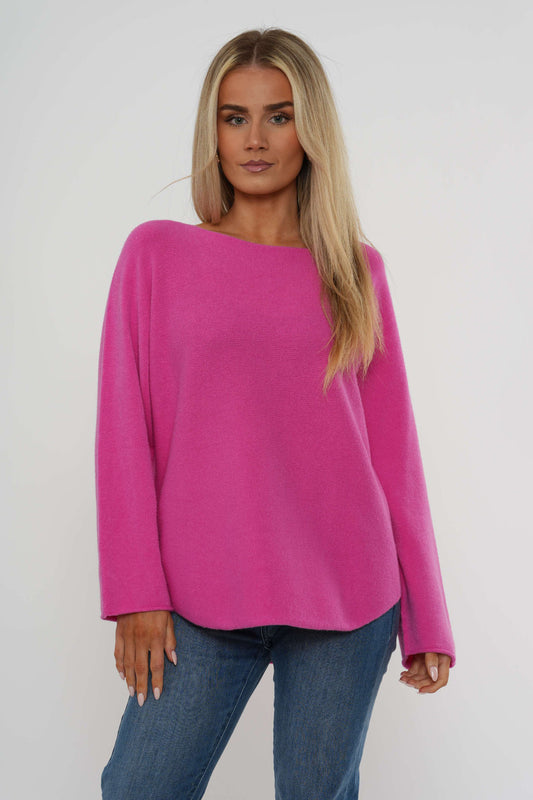 Gebreide top met lange mouwen - Cerise