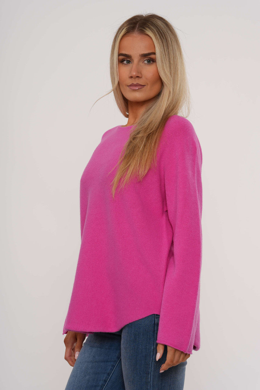 Gebreide top met lange mouwen - Cerise