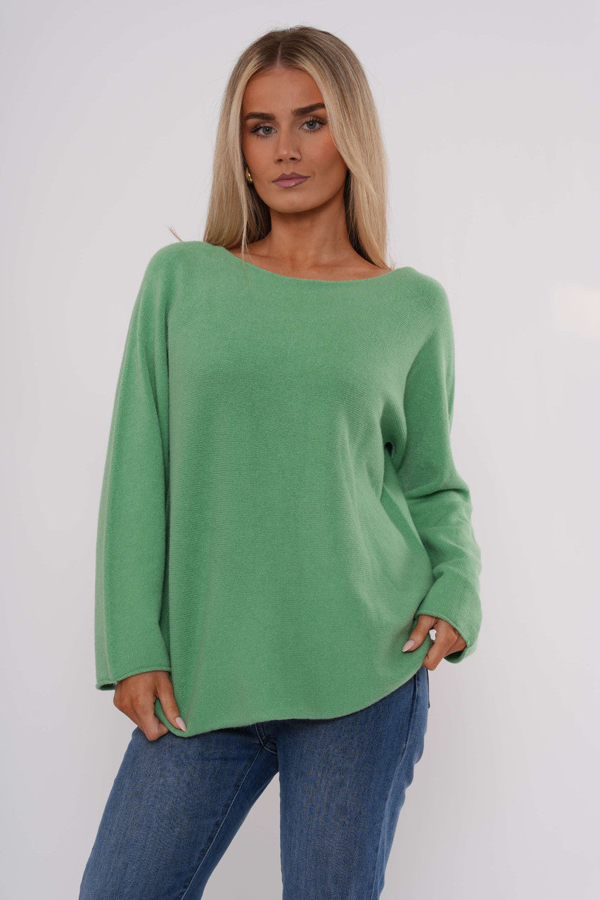 Gebreide top met lange mouwen - Mintgroen