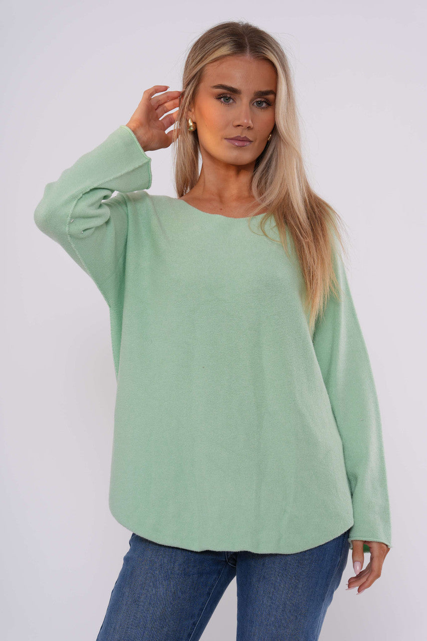 Gebreide Top met Lange Mouwen - Zacht Mintgroen