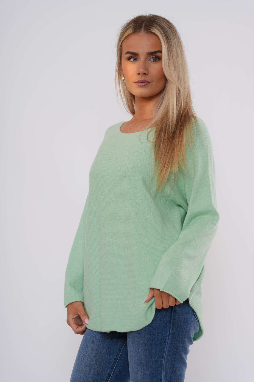 Gebreide Top met Lange Mouwen - Zacht Mintgroen