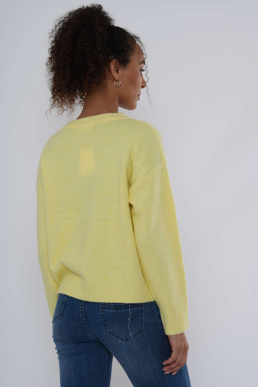 Bow Motif Knit Jumper -Lemon