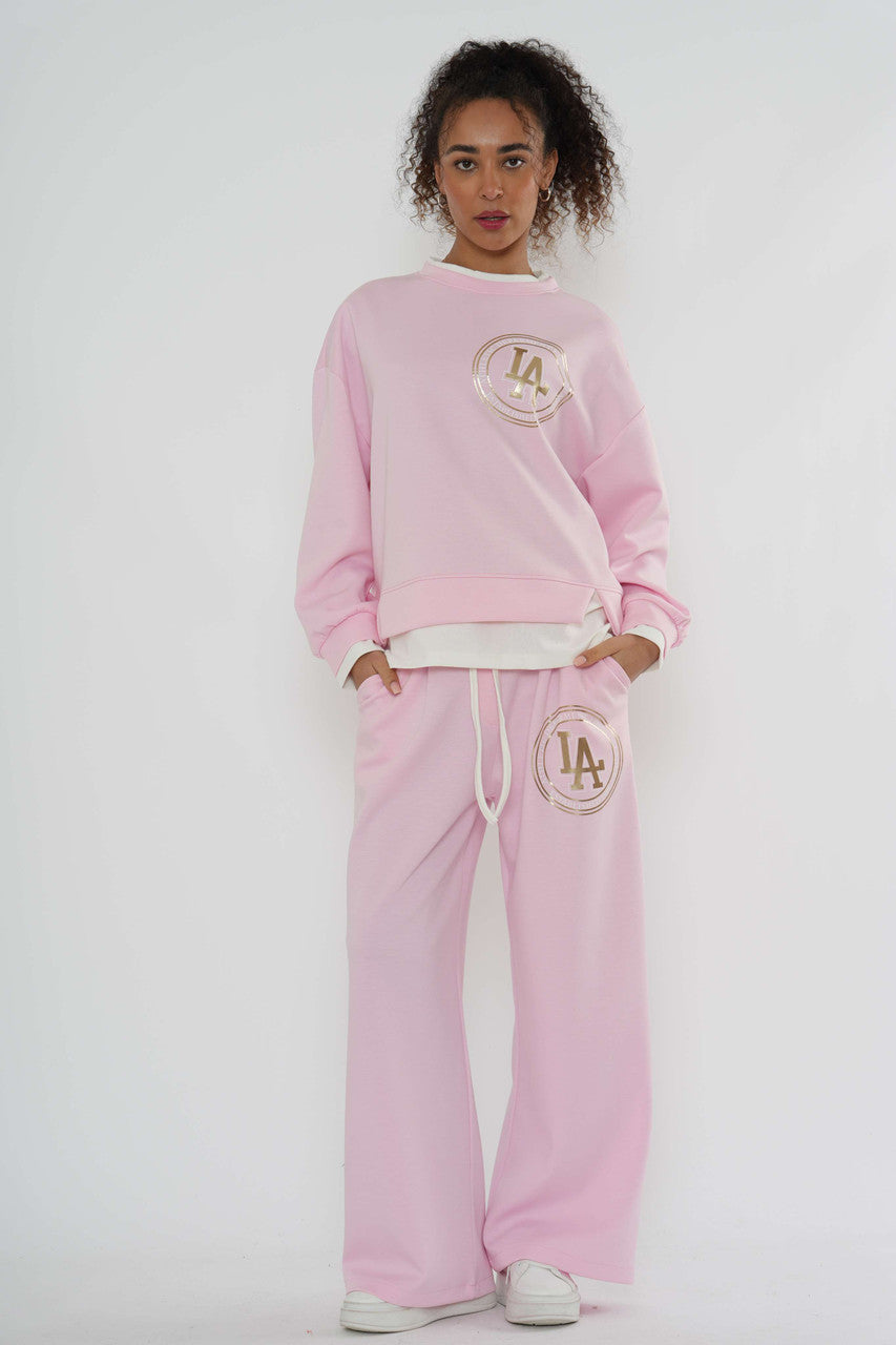 Logo Sweatshirt & Wide-Leg Jogger Co-Ord – Zachtroze