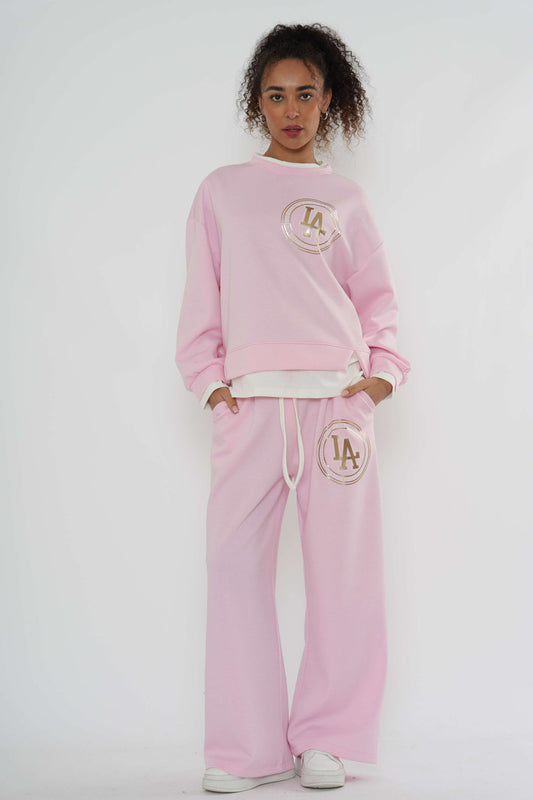 Logo Sweatshirt & Wide-Leg Jogger Co-Ord – Zachtroze