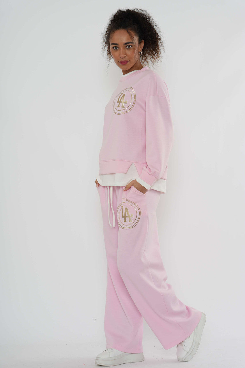 Logo Sweatshirt & Wide-Leg Jogger Co-Ord – Zachtroze