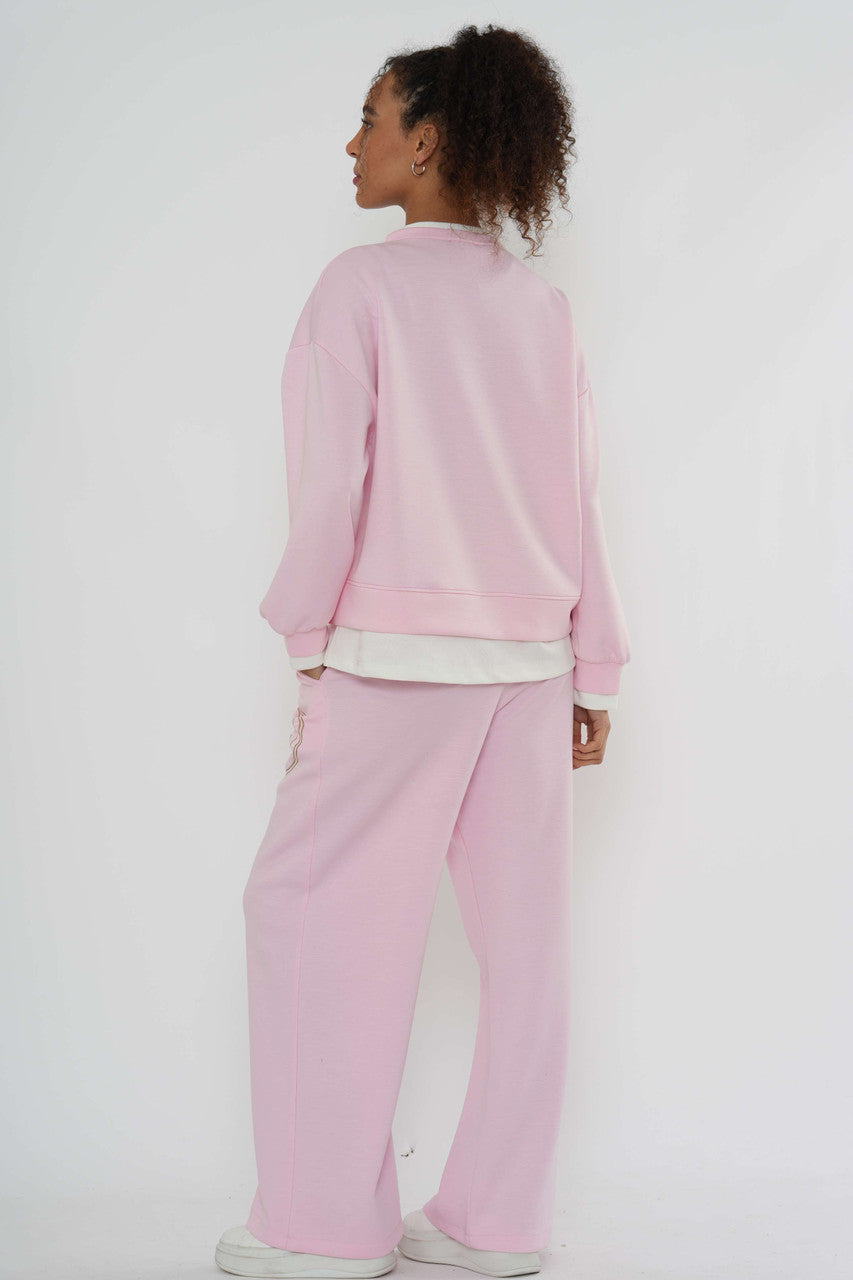 Logo Sweatshirt & Wide-Leg Jogger Co-Ord – Zachtroze