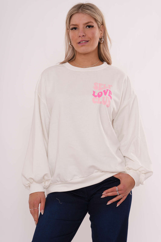 Self Love Club Graphic Sweatshirt - White
