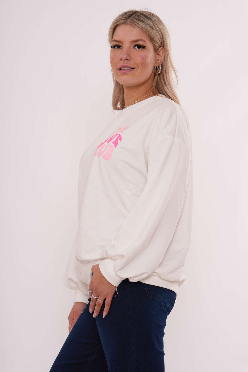 Self Love Club Graphic Sweatshirt - White