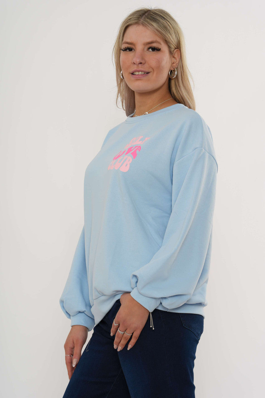 Self Love Club Graphic Sweatshirt - Soft Blue
