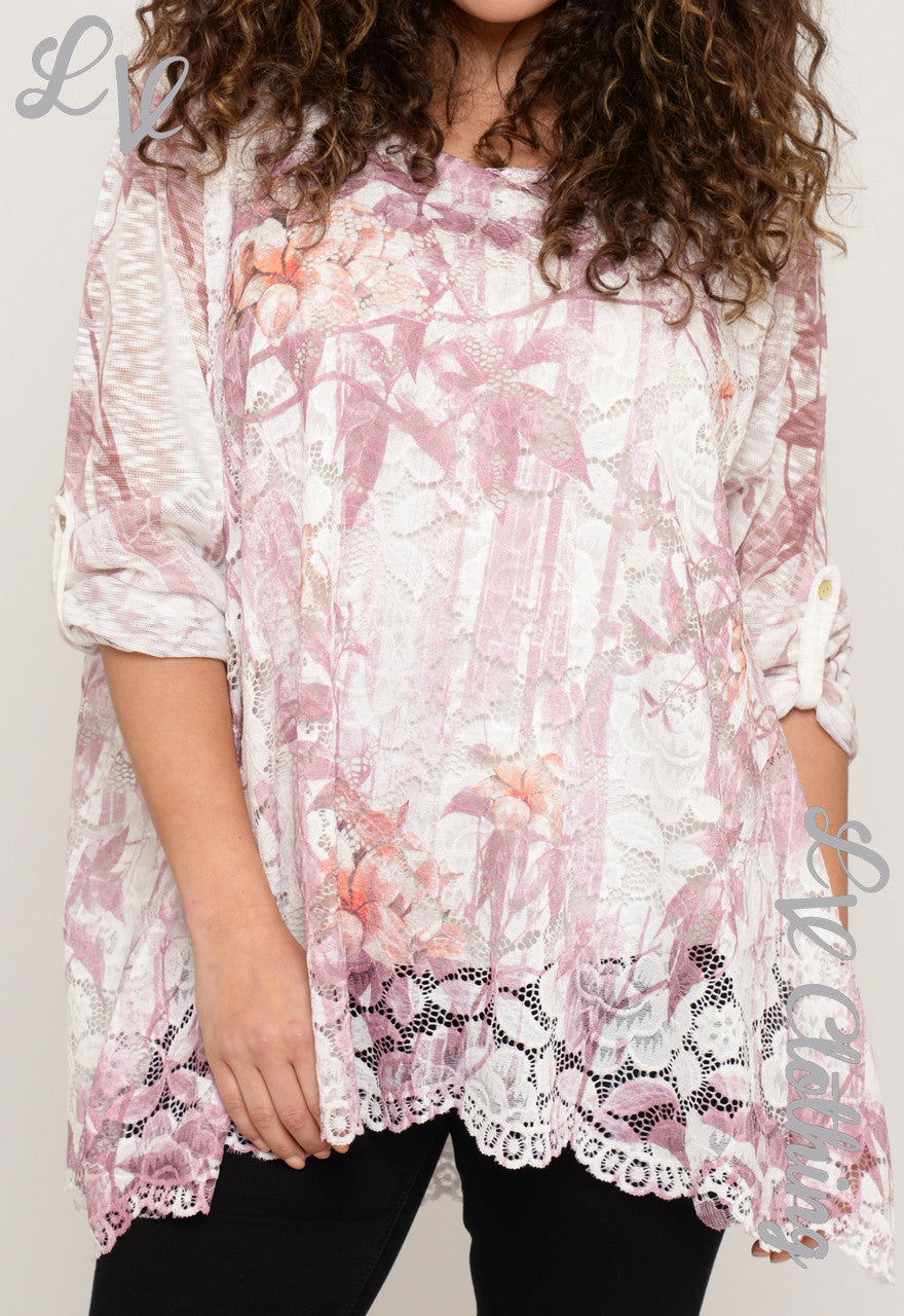 Ladies Netted Floral Top £14.99