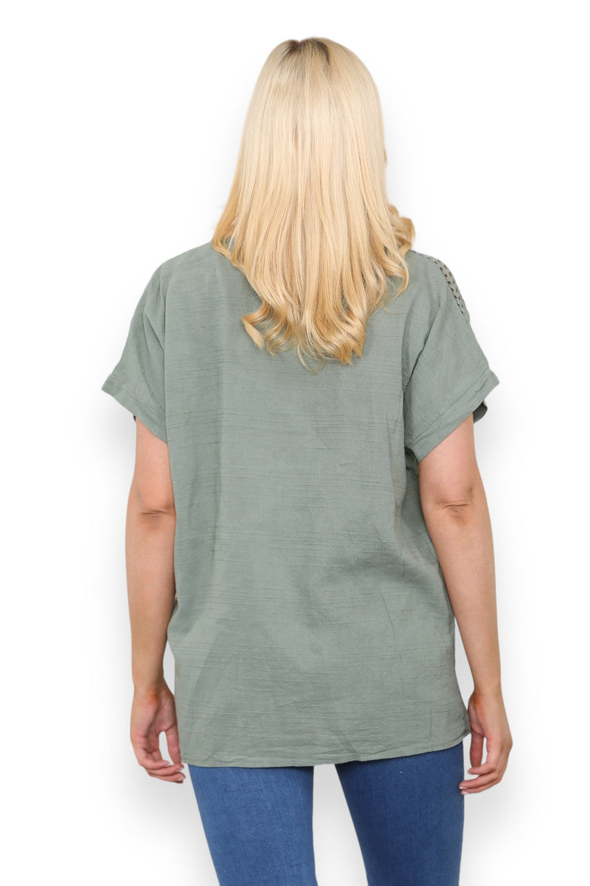 Copy of Copy of CUT OUT SHOULDER DETAIL WITH NECKLACE KHAKI