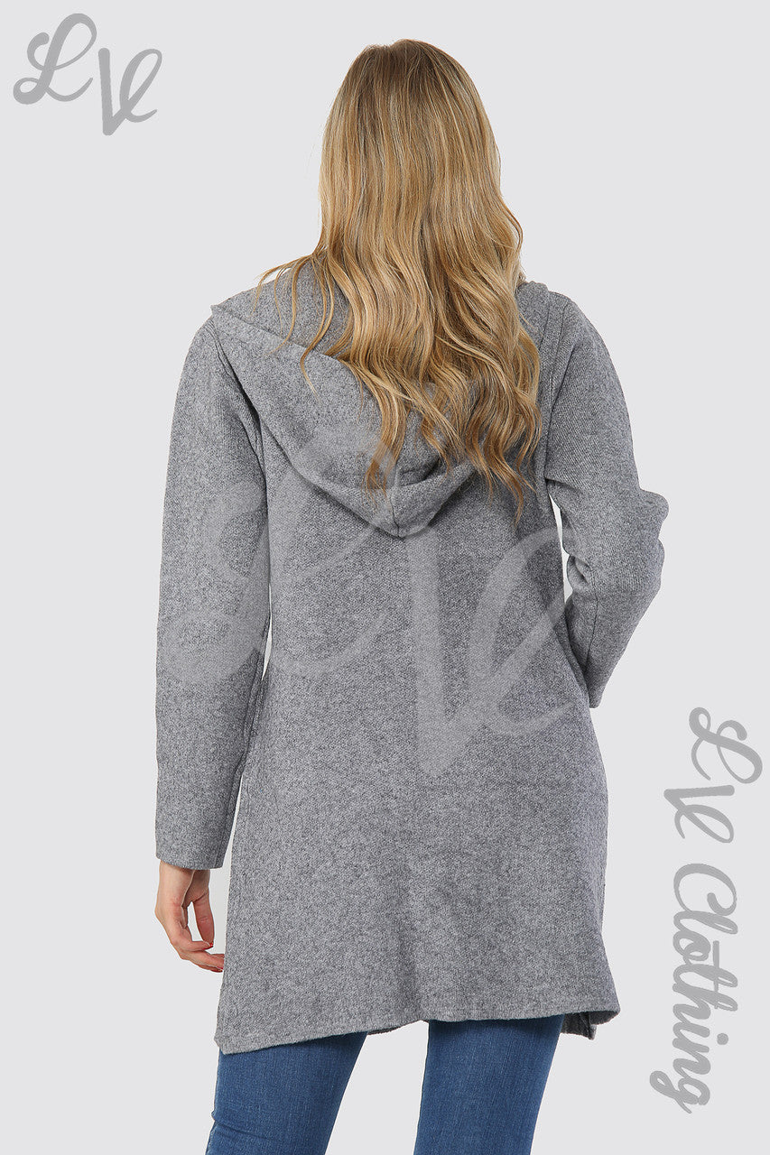 Damesvest met capuchon en toggle-knopen Jas Grijs Eenheidsprijs € 16,99