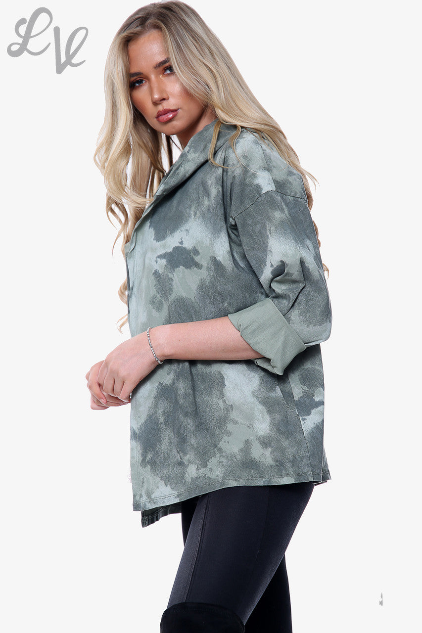 Dames Hooded Jack met Acid Wassing Khaki Stukprijs WAS €14,99 NU €7,49