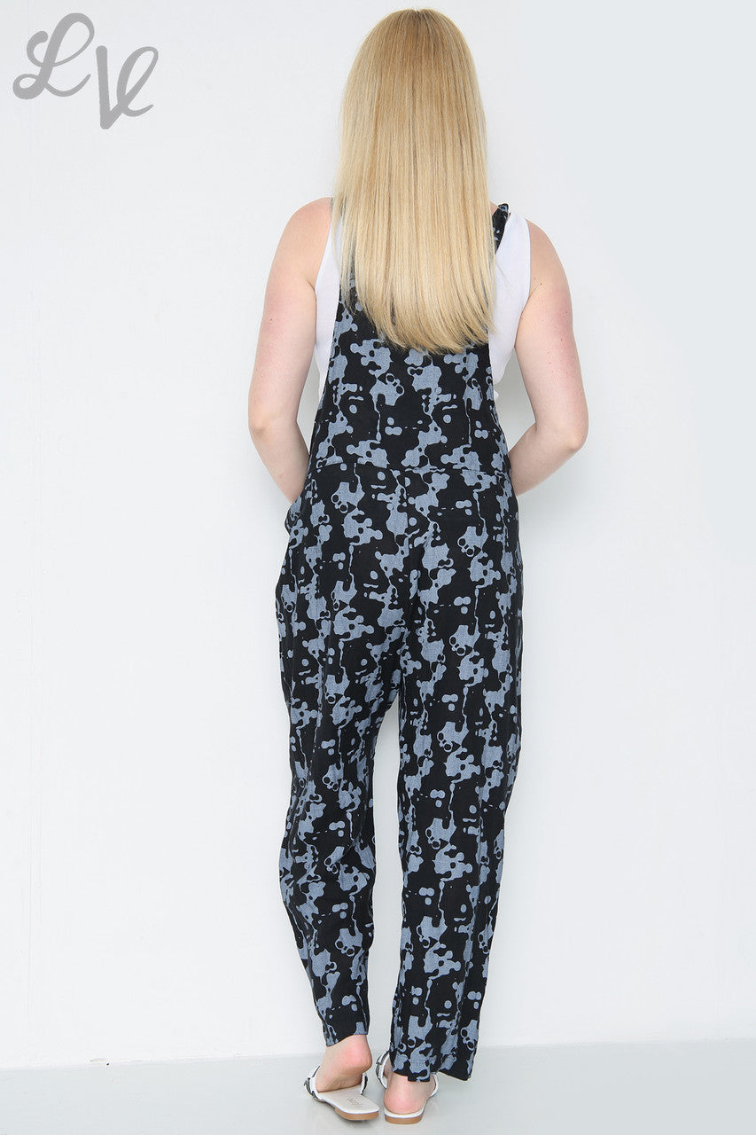 Ladies Camouflage Dungarees Black Unit Price £14.99