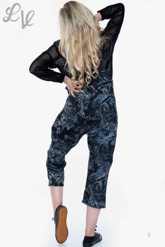 Dames Acid Wash Salopette Zwart Prijs per eenheid €11,99