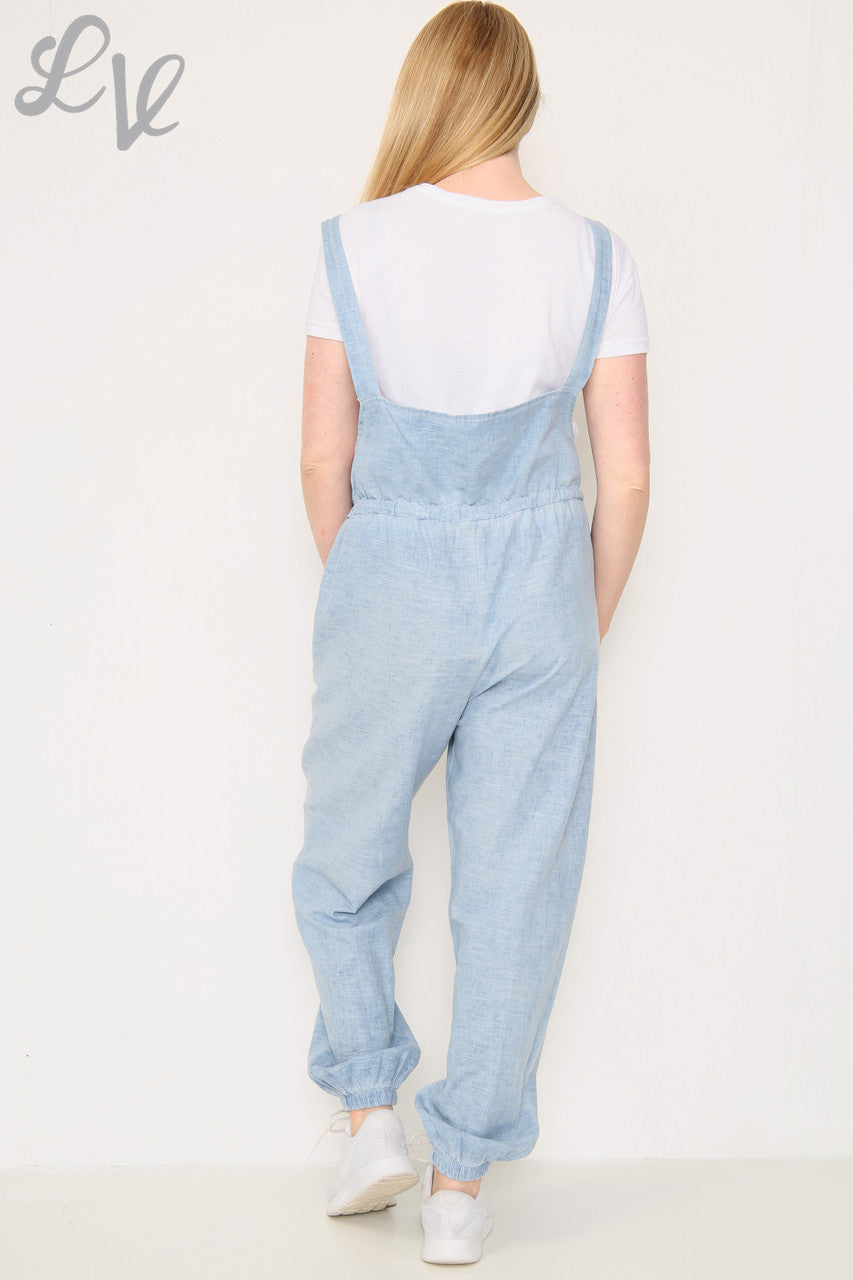Ladies Linen Dungarees Denim Unit Price £17.99