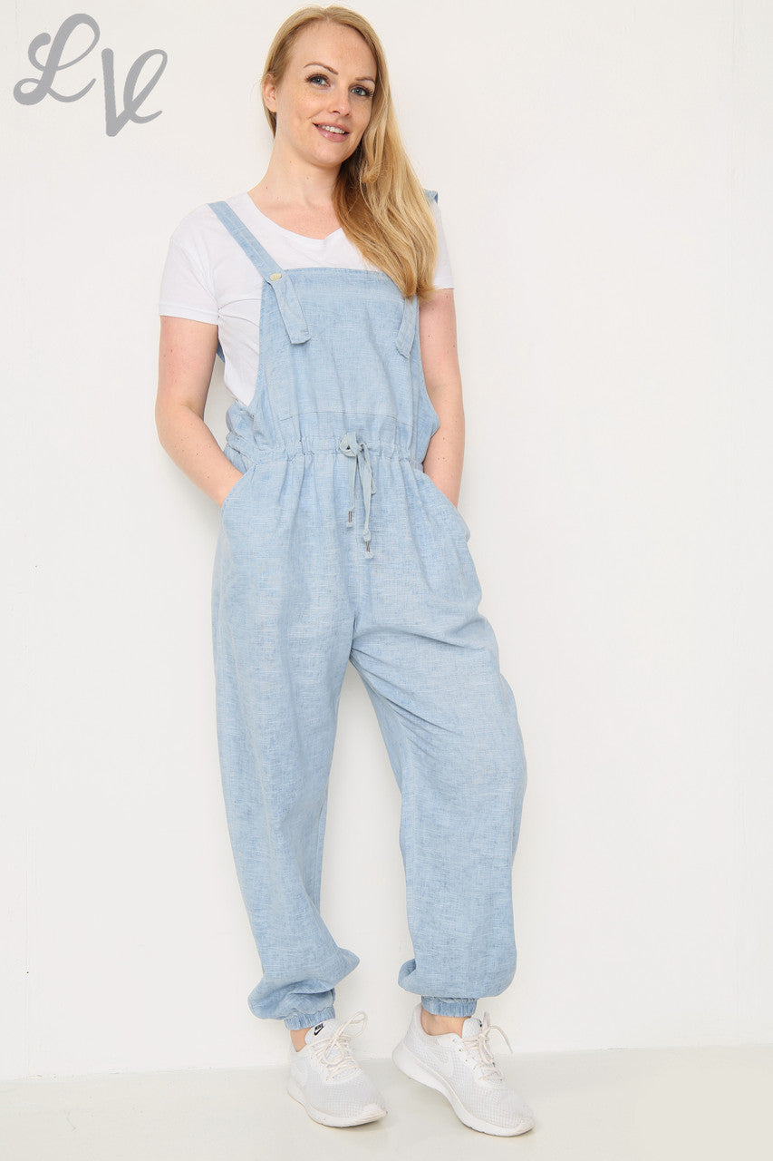 Ladies Linen Dungarees Denim Unit Price £17.99