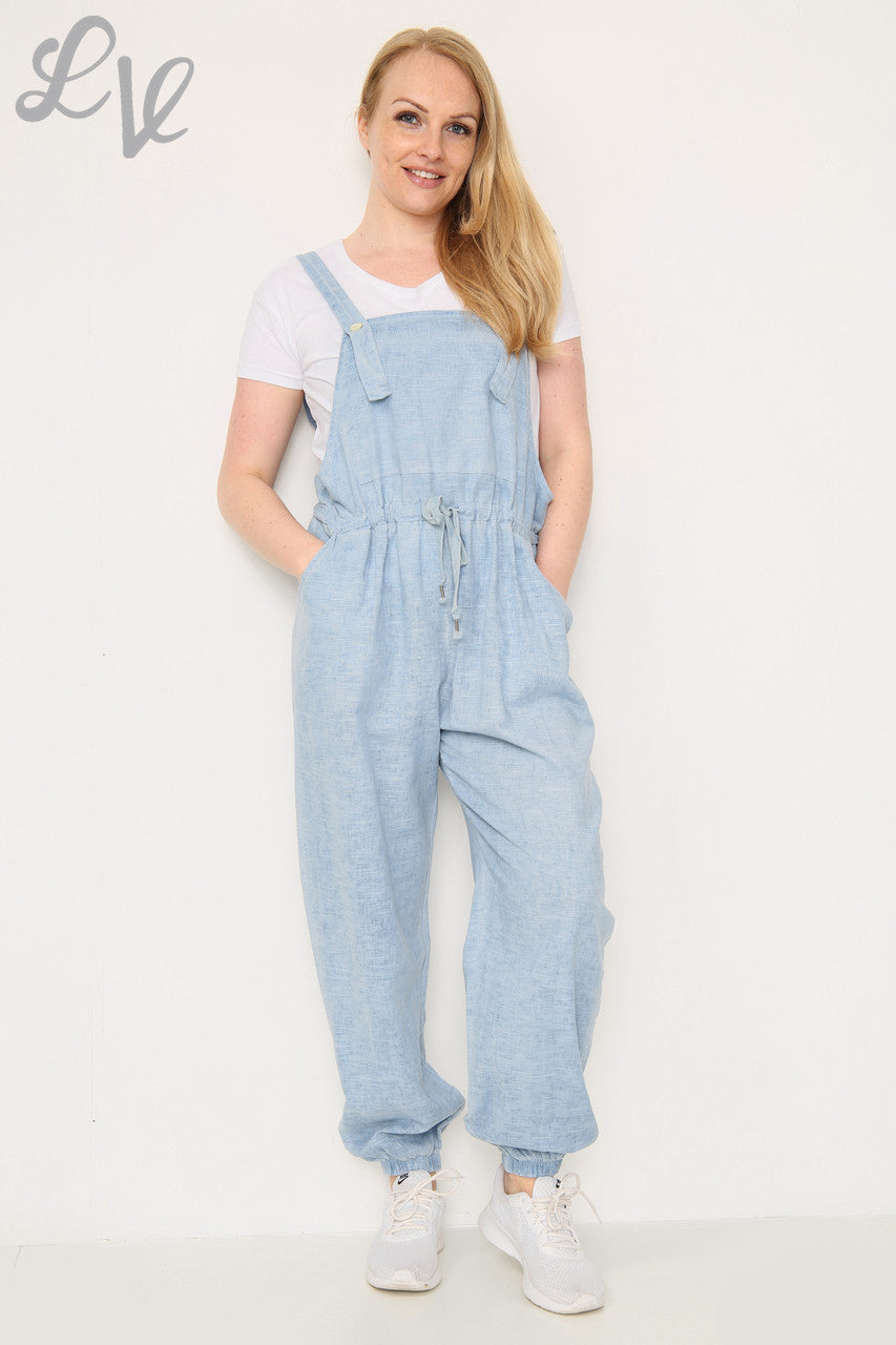 Ladies Linen Dungarees Denim Unit Price £17.99
