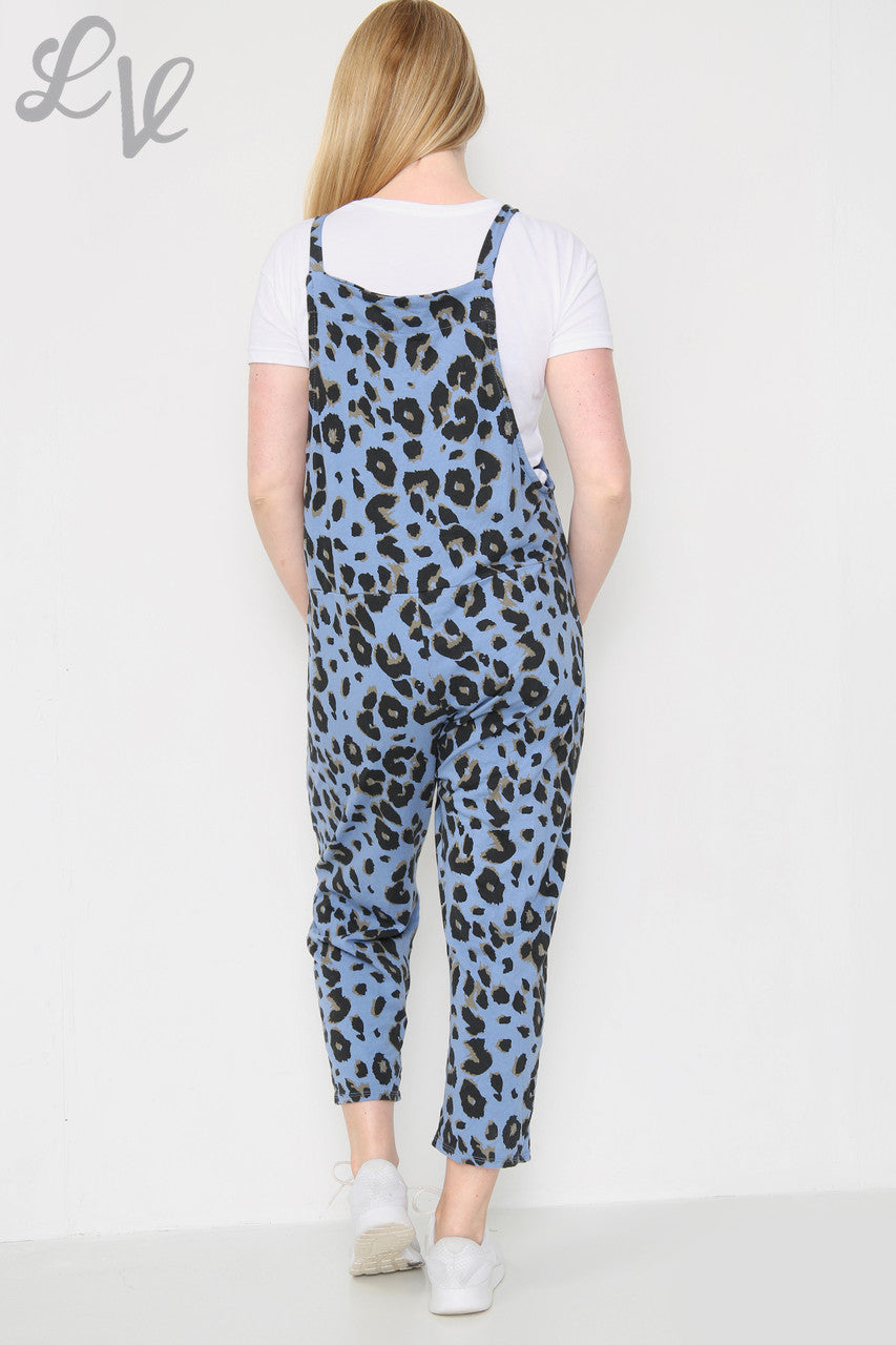Dames tuinbroek met luipaardprint denim eenheidsprijs € 9,99