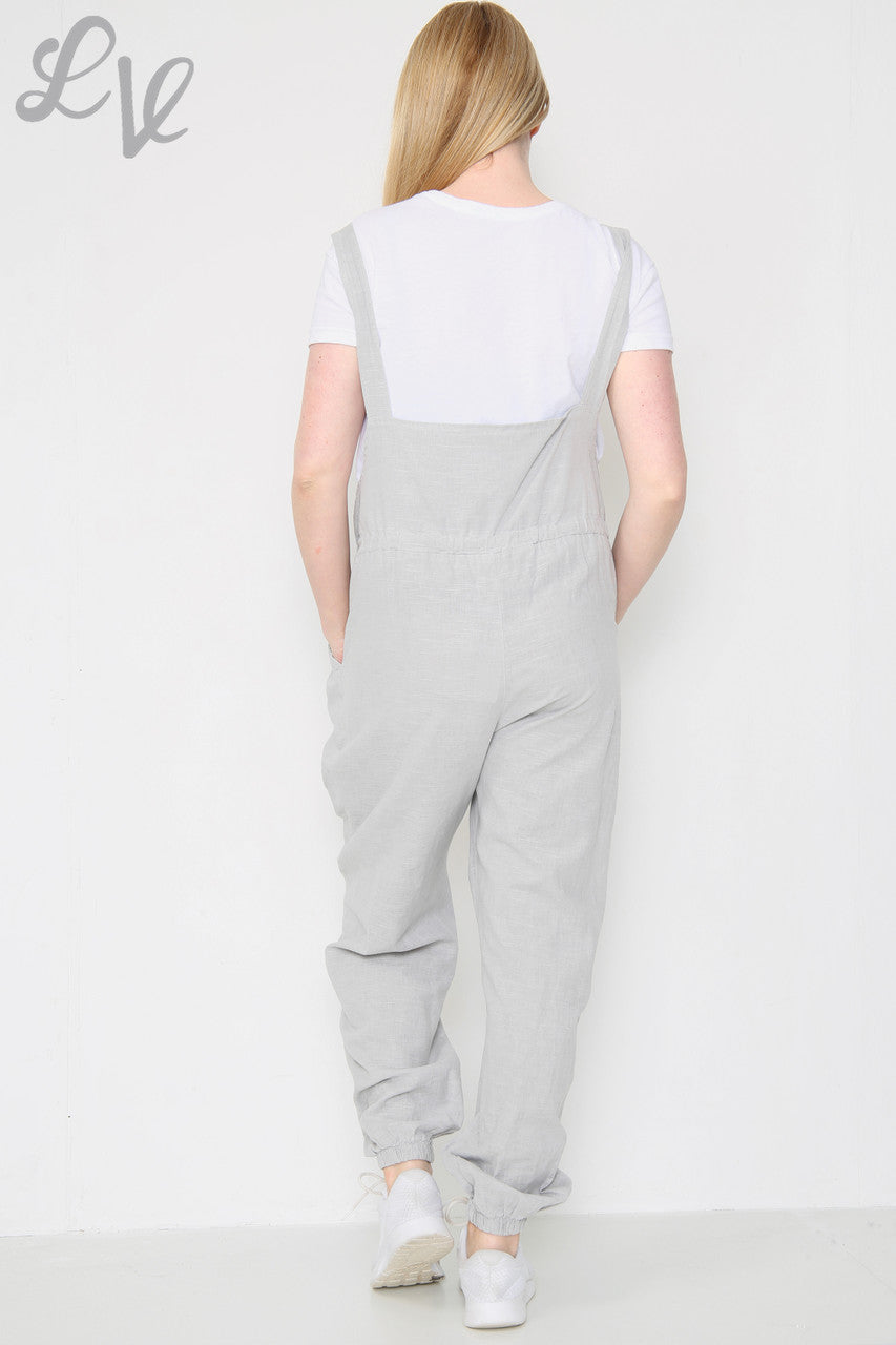 Dames Linnen Tuinbroek Grijs Stukprijs € 17,99