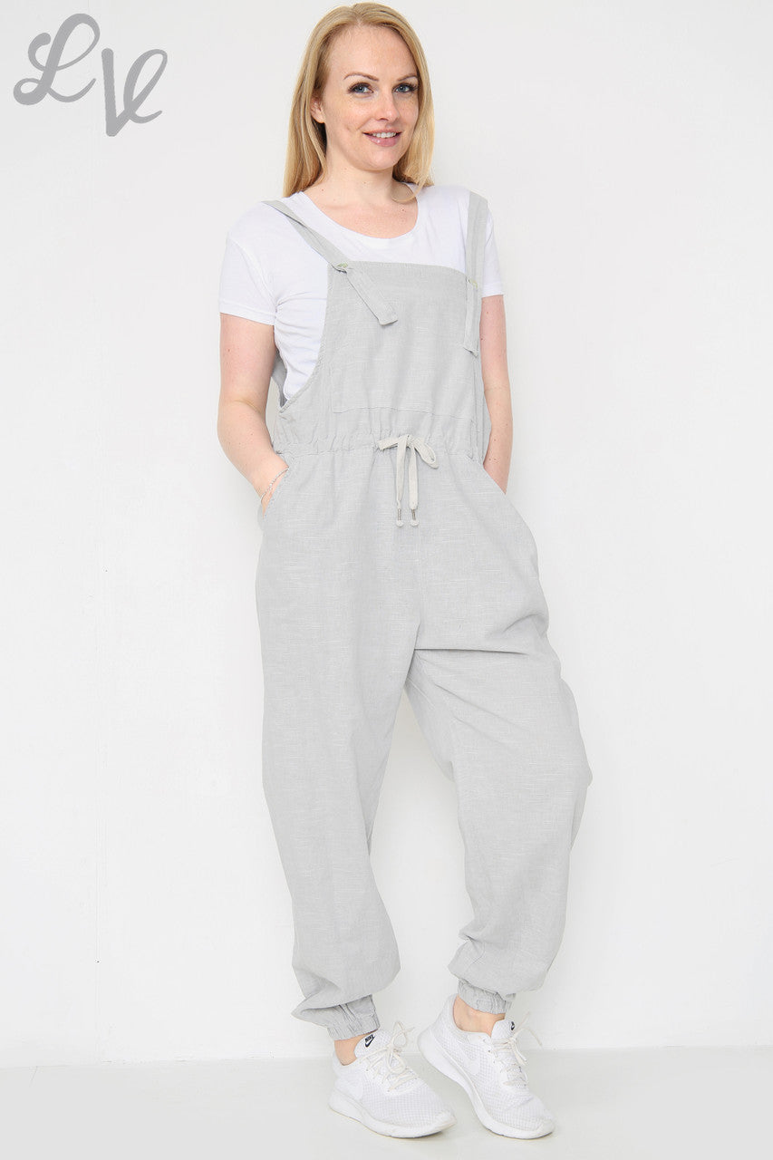 Dames Linnen Tuinbroek Grijs Stukprijs € 17,99