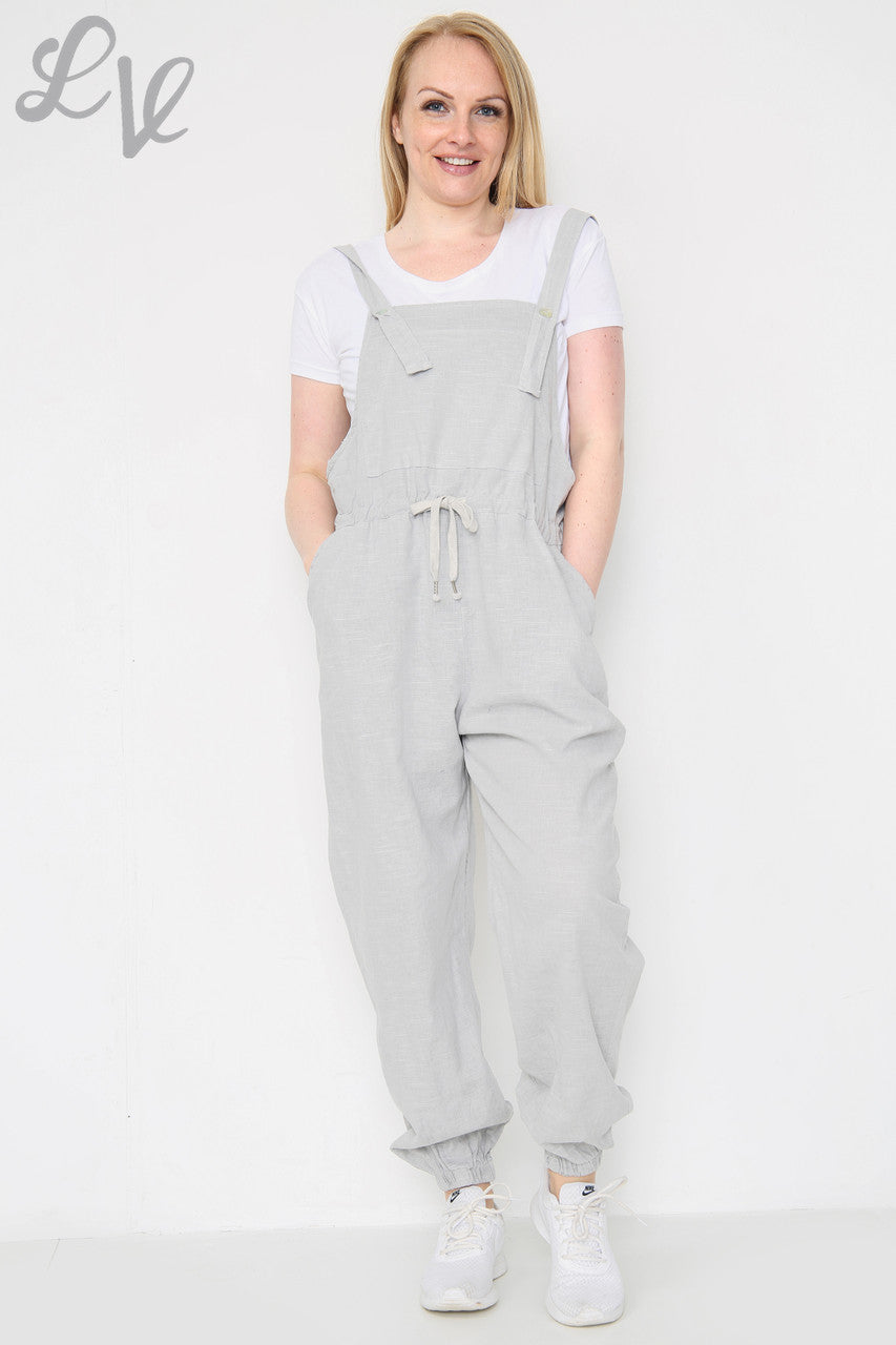 Dames Linnen Tuinbroek Grijs Stukprijs € 17,99