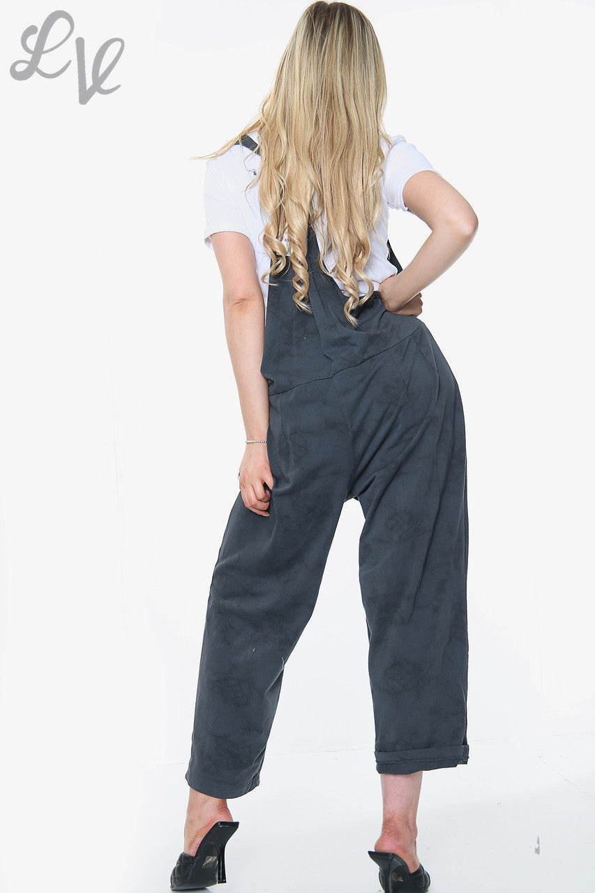 Ladies Printed Dungarees Navy Unit Price £15.99