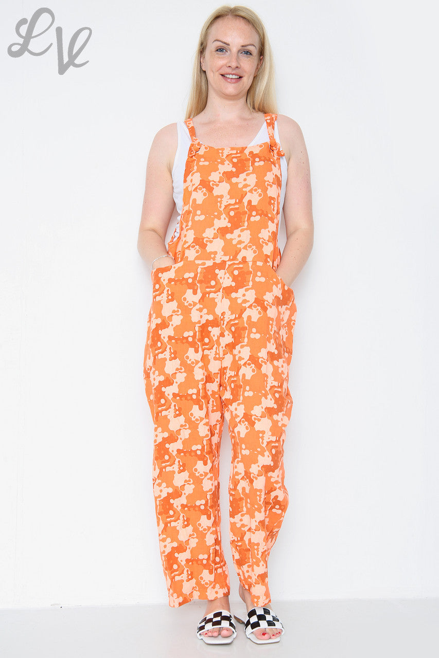 Dames Camouflage Tuinbroek Oranje Prijs per stuk €14,99