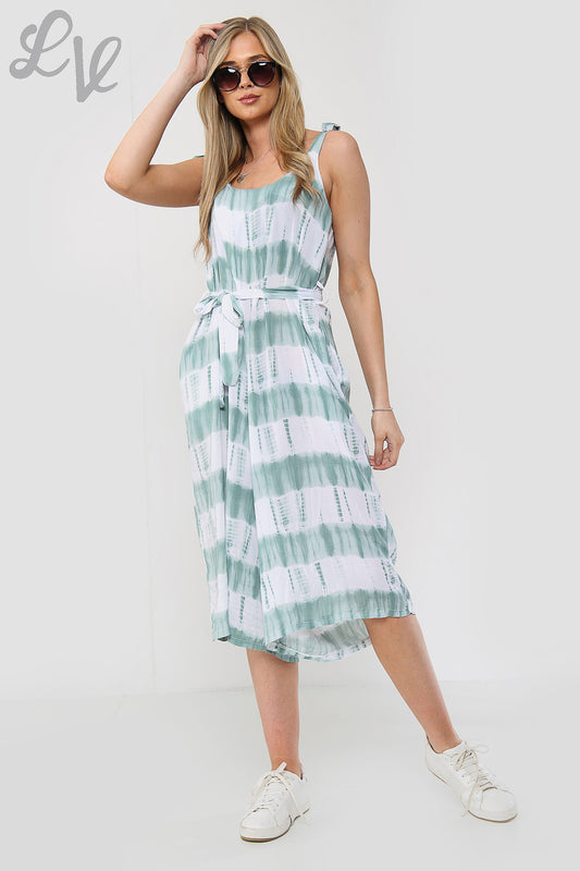 Dames Tie Dye Print Jumpsuit met Ceintuur Tiffany - Prijs per stuk €10.99