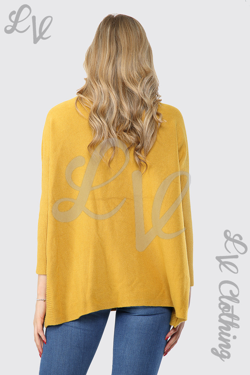 Dames Trui Met Afneembare Col Sjaal Mosterd - Stukprijs €17,99