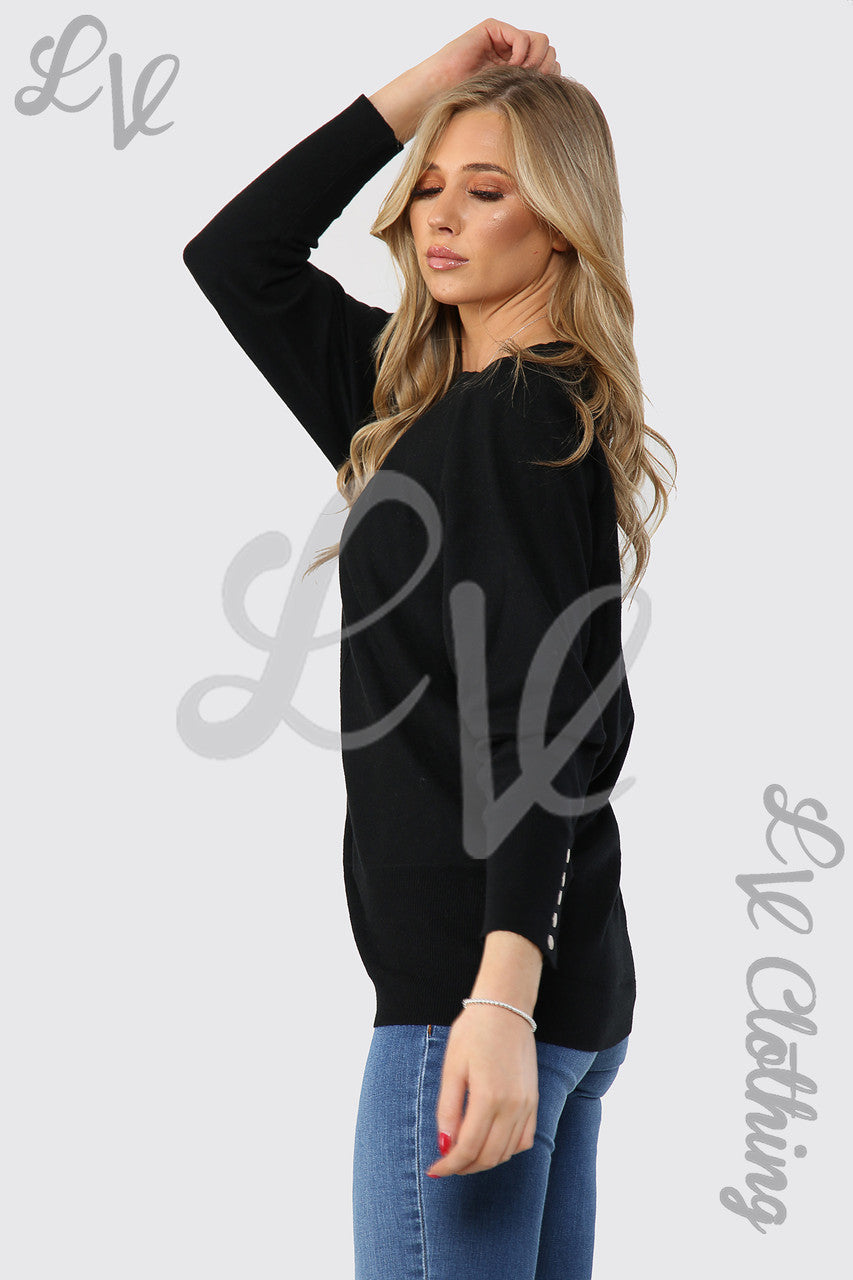 Dames Sweatshirt met Studdetails Zwart - Stukprijs €20,99